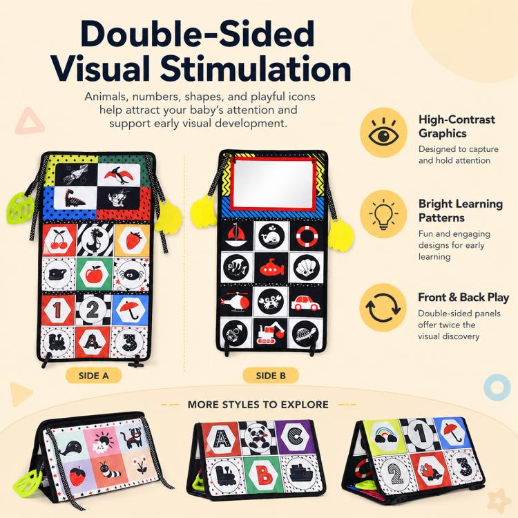 Early Childhood Education Foldable Cloth Book Toy with Distorting Mirror, Type:Shape - Image 4