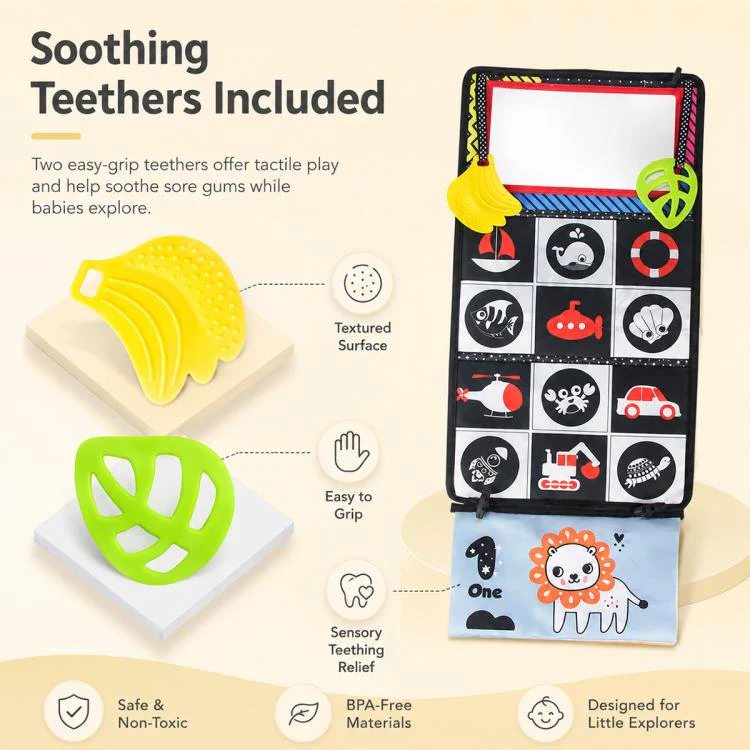 Early Childhood Education Foldable Cloth Book Toy with Distorting Mirror, Type:Shape - Image 7