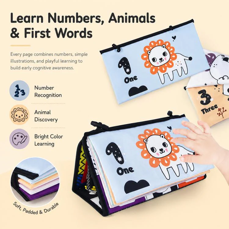 Early Childhood Education Foldable Cloth Book Toy with Distorting Mirror, Type:Shape - Image 9