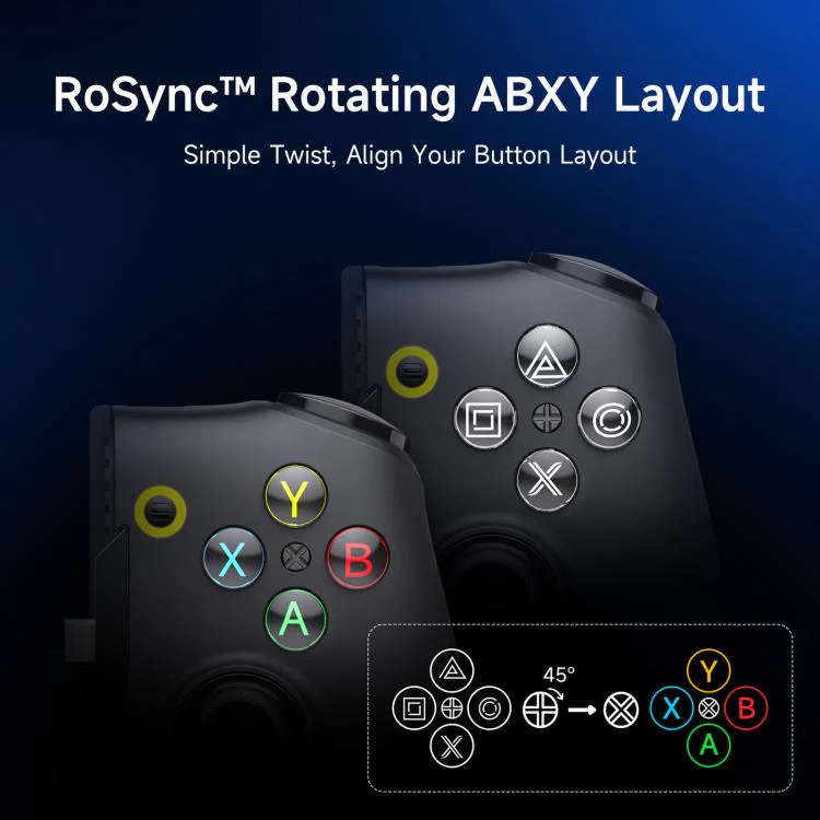 EasySMX M20 USB-C Mobile Gaming Controller with Hall Effect Sticks RoSync Rotating ABXY Layout 1000Hz Polling Rate(Black) - Image 4