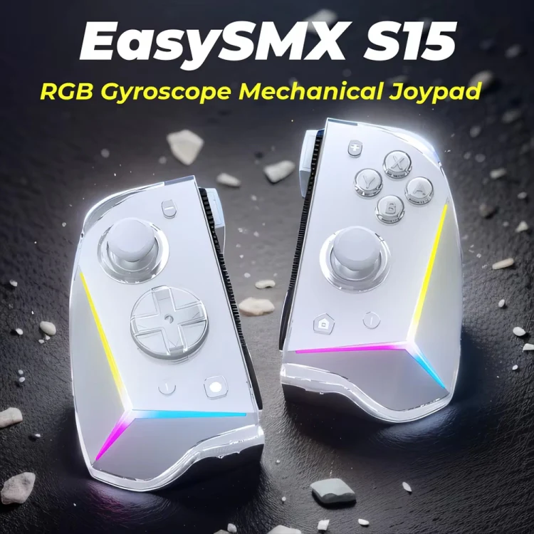 EasySMX S15 For Switch Wireless RGB Controller Split Joypad 6 Axis Gyroscop, Mechanical Hall Effect(White) - Image 2