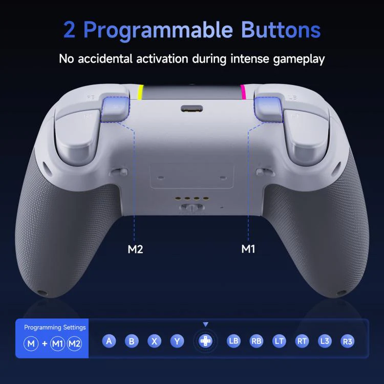 EasySMX X05Pro Wireless PC Gaming Controller Tri-Mode Hall Effect Gamepad with Dual-Stage Triggers & Silent Buttons for PC & Switch Black - Image 10
