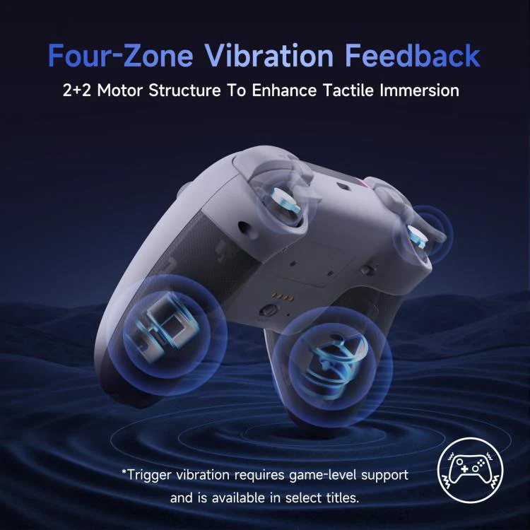 EasySMX X05Pro Wireless PC Gaming Controller Tri-Mode Hall Effect Gamepad with Dual-Stage Triggers & Silent Buttons for PC & Switch White With Charging Dock - Image 7