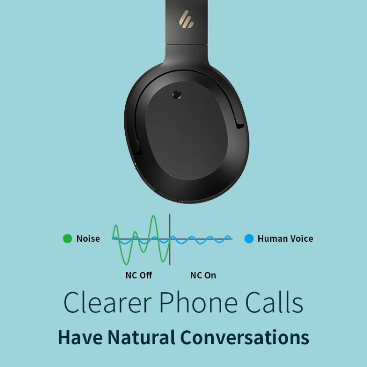 Edifier W820NB Bluetooth Wireless Noise Cancelling Sports Music Headset(White) - Image 4