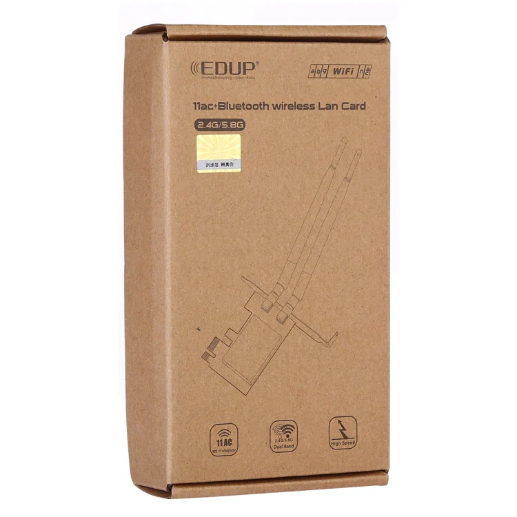 EDUP EP-9620 2 in 1 AC1200Mbps 2.4GHz & 5.8GHz Dual Band PCI-E 2 Antenna WiFi Adapter External Network Card + Bluetooth - Image 6