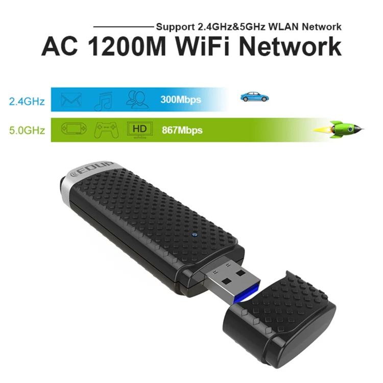 EDUP EP-AC1617 1200Mbps High Speed USB 3.0 WiFi Adapter Receiver Ethernet Adapter - Image 3