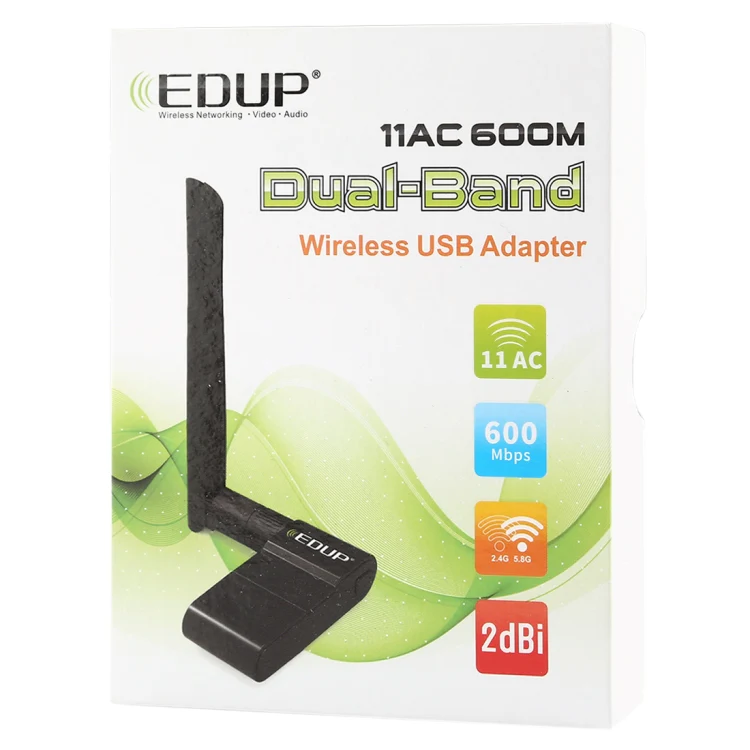 EDUP EP-AC1635 600Mbps Dual Band Wireless 11AC USB Ethernet Adapter 2dBi Antenna for Laptop / PC(Black) - Image 6