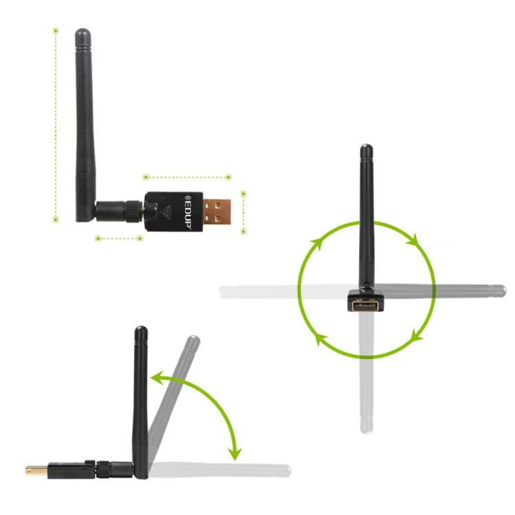EDUP EP-DB1607 600Mbps 2.4GHz & 5GHz Dual Band Wireless Wifi USB 2.0 Ethernet Adapter Network Card - Image 5