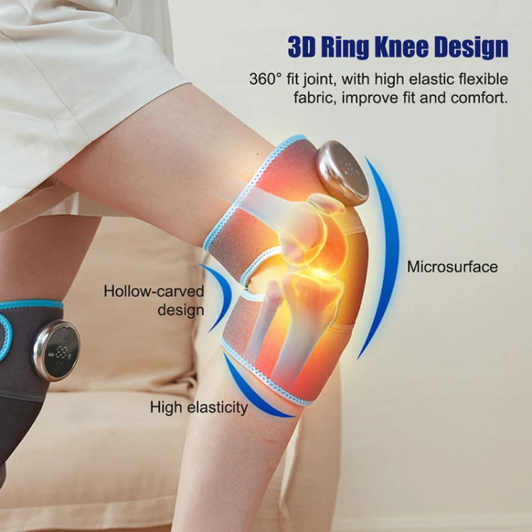 Electric Heating Therapy Knee Warm Knee Pad Brace Massage,Spec: Single With Vibration - Image 3