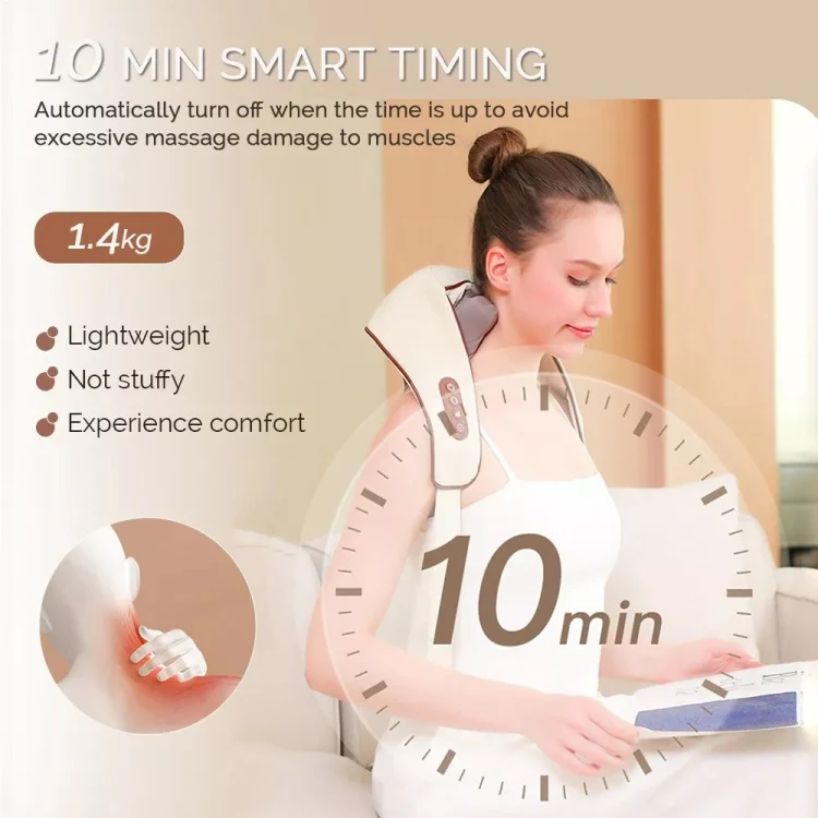 Electric Neck And Shoulder Massager Shiatsu Back Neck Massager With Heat(Gray) - Image 6