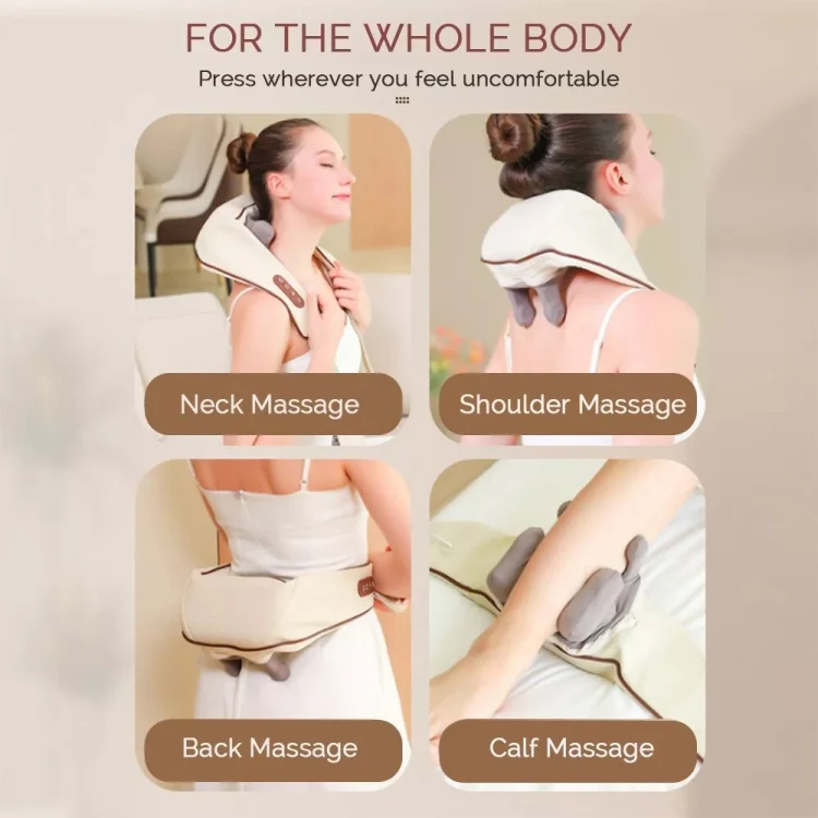 Electric Neck And Shoulder Massager Shiatsu Back Neck Massager With Heat(White) - Image 8