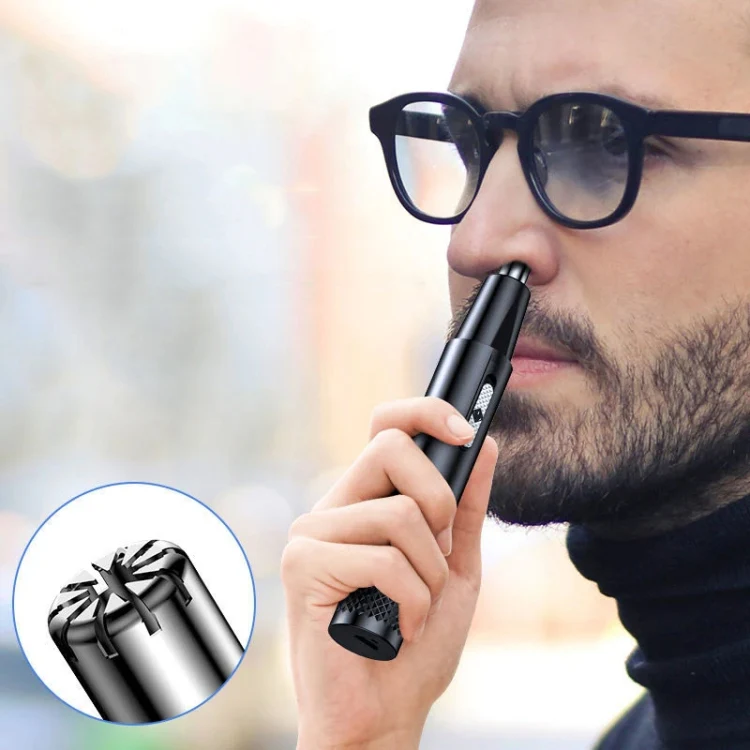 Electric Nose Hair Clipper Rechargeable Washable Portable Travel Trimmer(Black) - Image 2