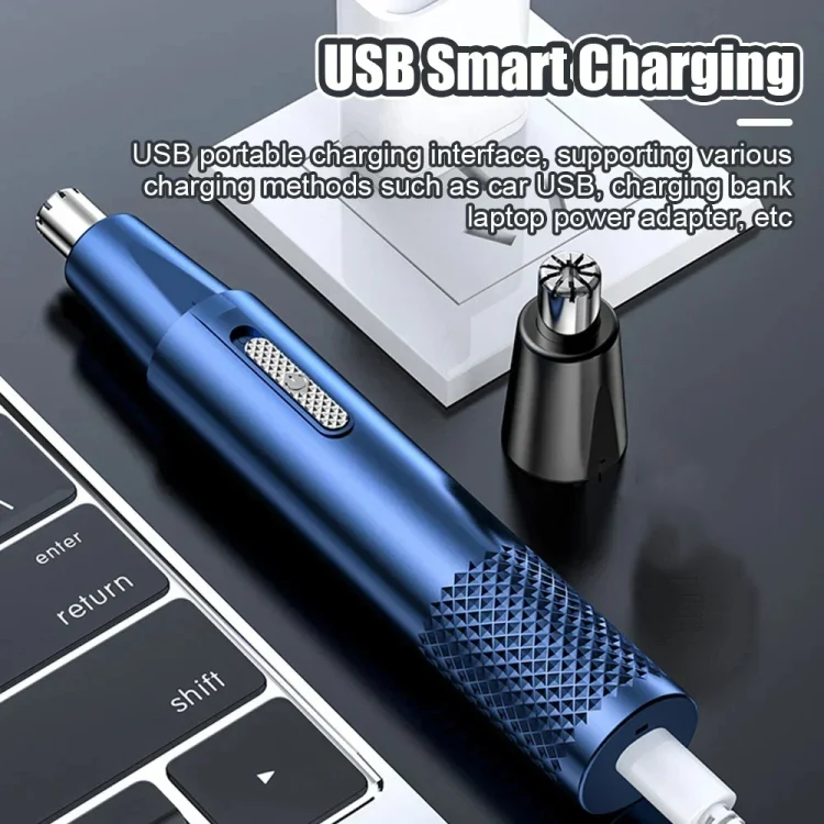 Electric Nose Hair Clipper Rechargeable Washable Portable Travel Trimmer(Black) - Image 9