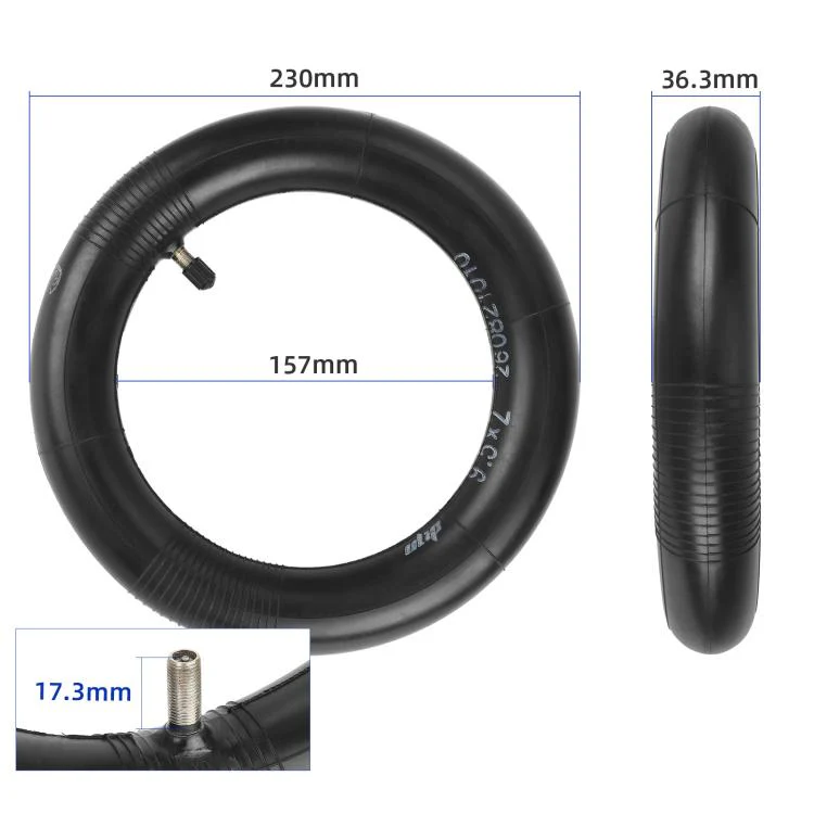 Electric Scooter 9.5 inch Thickened Straight-nose Inner Tube(Black) - Image 4