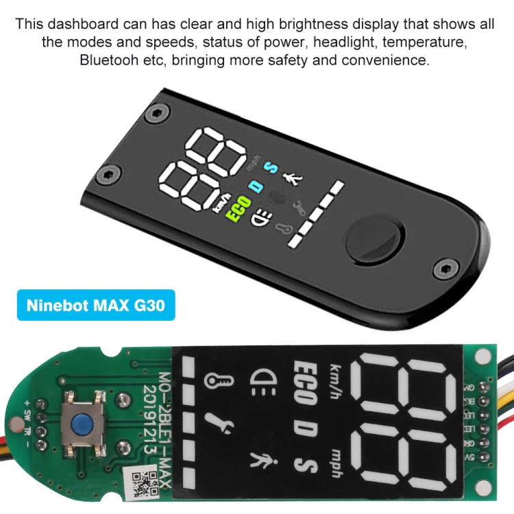 Electric Scooter Digital Display Instrument For Ninebot MAX G30(Controller+Instrument+Cover) - Image 6