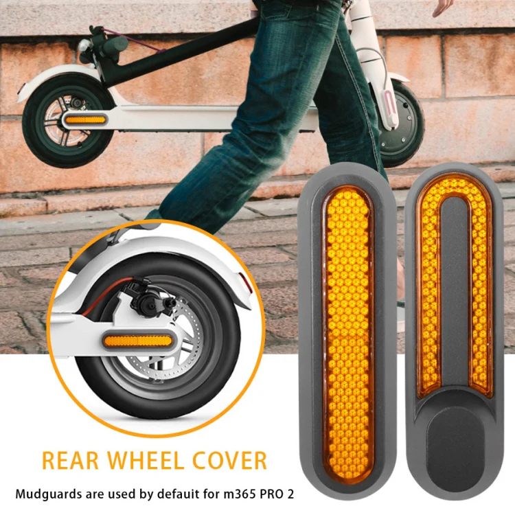 Electric Scooter Wheel Four-way Side Decorative Cover With Reflective Strips & Screws For Xiaomi Mijia 1S / Pro 2(Yellow) - Image 6