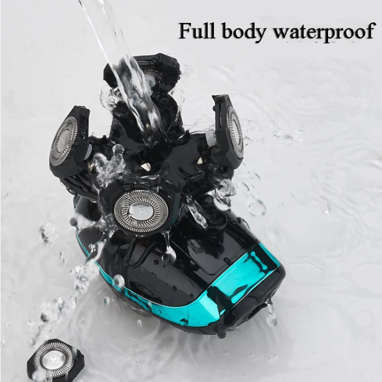 Electric Shaver Rechargeable Razor Intelligent Digital Display Bald Hair Clipper,Style: Nasal Hair Apparatus&Washing Face Brush - Image 6