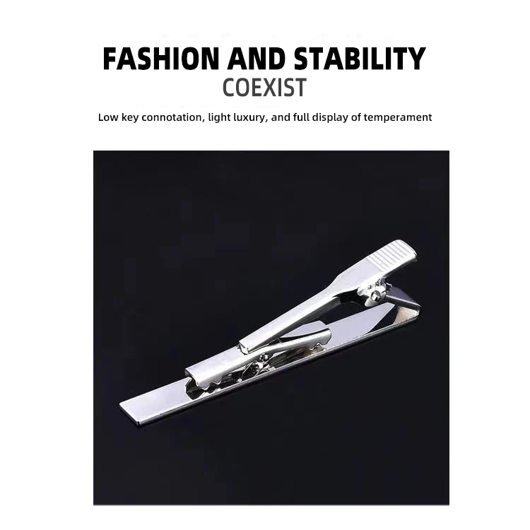 Electroplated Copper Colored Men Tie Clip(Z1039 Silver) - Image 4