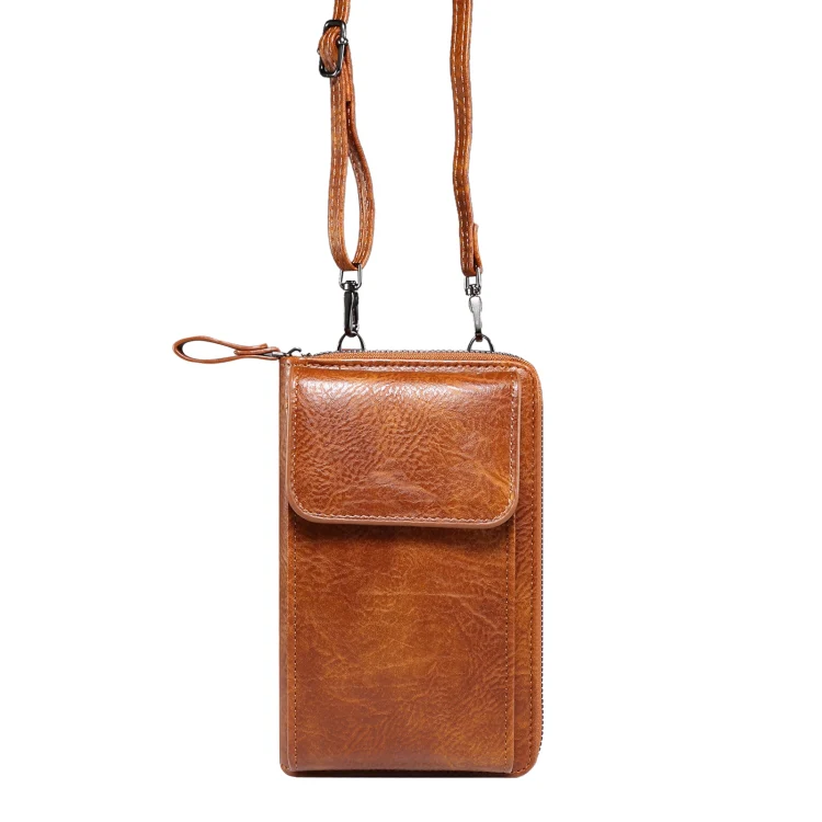 Elephant Pattern Multifunctional Cross Bag Phone Case(Brown) - Image 4