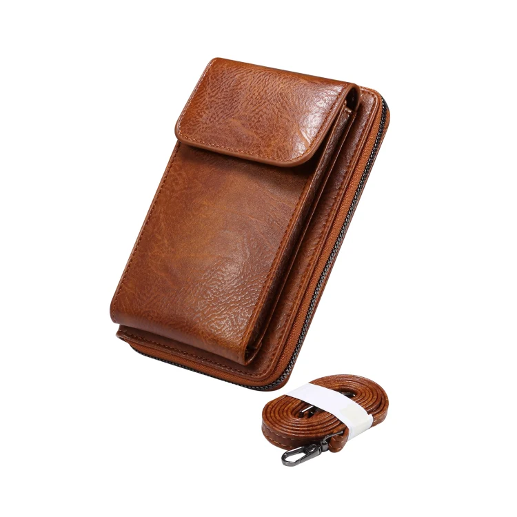 Elephant Pattern Multifunctional Cross Bag Phone Case(Brown) - Image 6