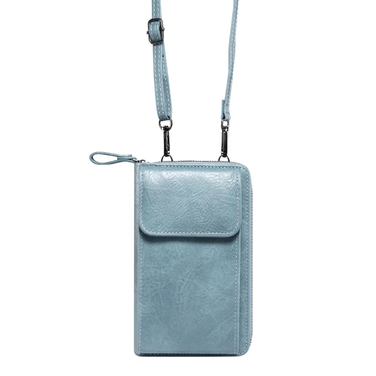 Elephant Pattern Multifunctional Cross Bag Phone Case(Sky Blue) - Image 4