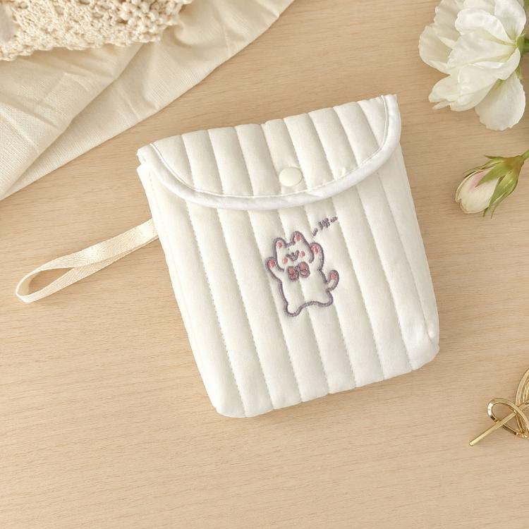 Embroidered Cartoon Cute Sanitary Napkin Mini Storage Bag, Color: Kitten