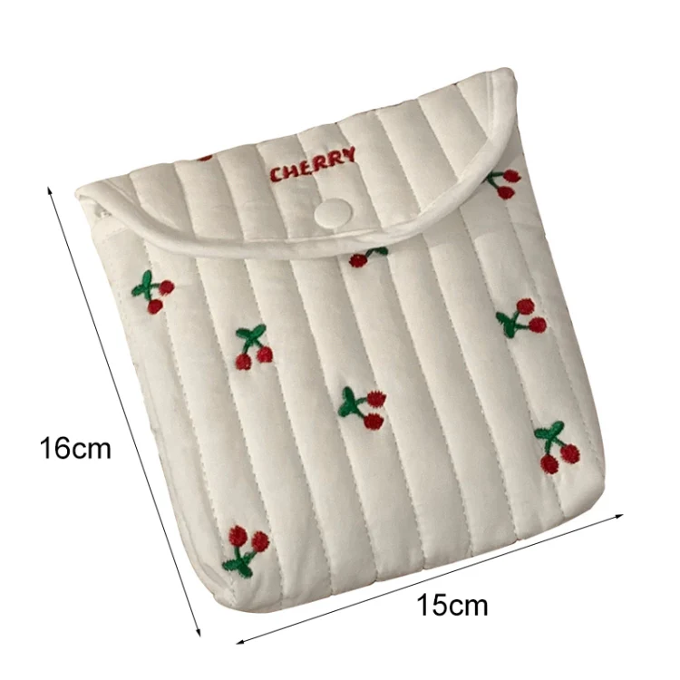 Embroidered Cartoon Cute Sanitary Napkin Mini Storage Bag, Color: Kitten - Image 2