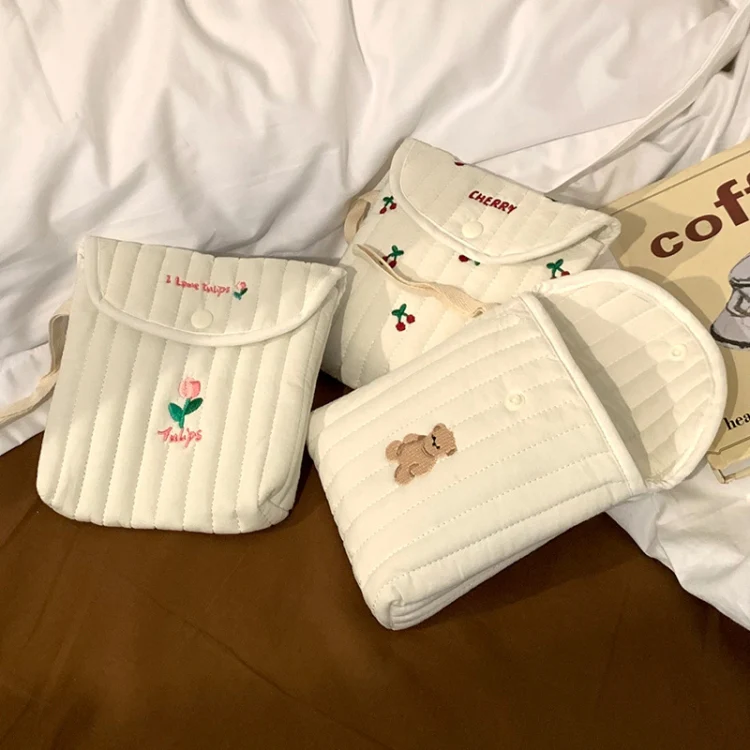 Embroidered Cartoon Cute Sanitary Napkin Mini Storage Bag, Color: Rabbit Bow - Image 6