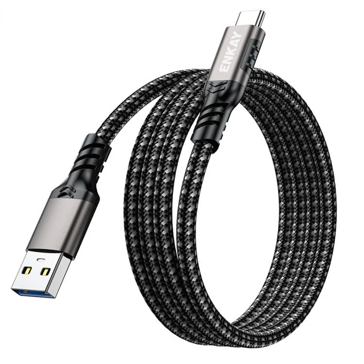 ENKAY ENK-CB189 USB 3.2 A to Type-C 60W Fast Charging Cable 10Gbps Super Speed Data Transfer, Length:1.5m(Gunmetal) - Image 7
