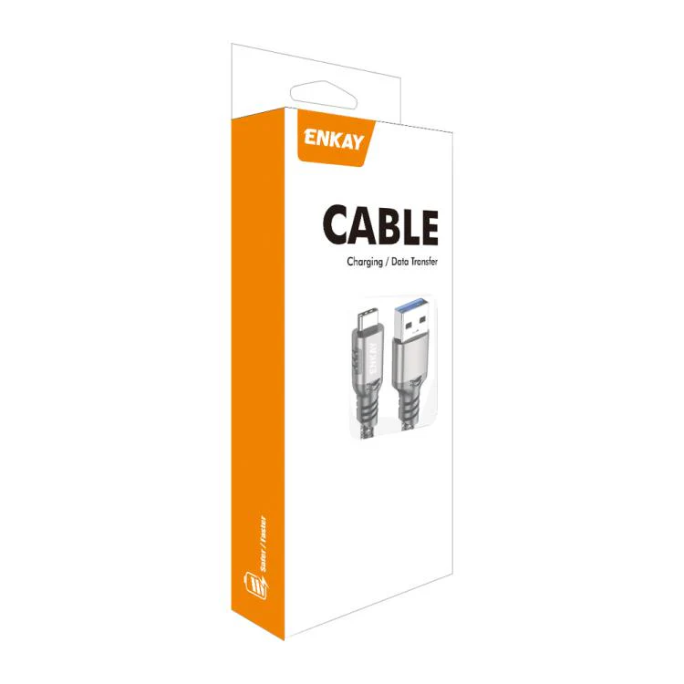 ENKAY ENK-CB189 USB 3.2 A to Type-C 60W Fast Charging Cable 10Gbps Super Speed Data Transfer, Length:2m(Blue Grey) - Image 8