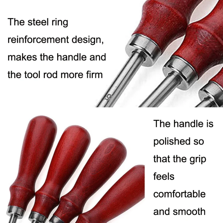 ER015 DIY Craft Leather Carving Leather Round Corner Tool Wood Handle Repair Device 1.4mm - Image 3