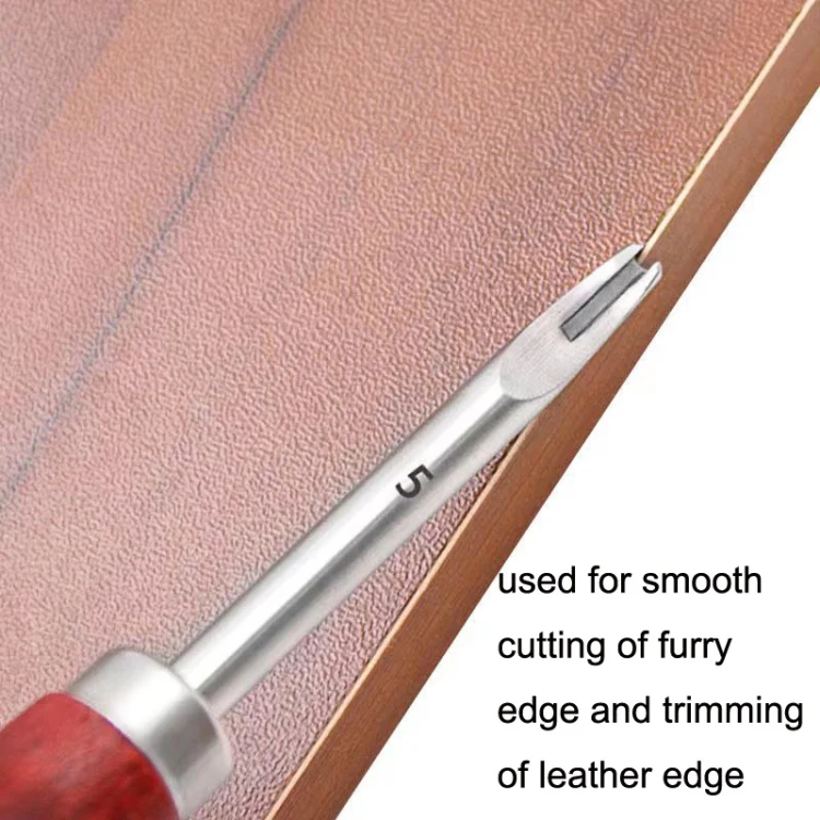 ER015 DIY Craft Leather Carving Leather Round Corner Tool Wood Handle Repair Device 1.6mm - Image 4