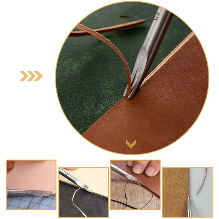 ER015 DIY Craft Leather Carving Leather Round Corner Tool Wood Handle Repair Device 1.6mm - Image 5