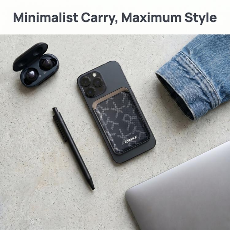 ESEBLE S8 PU Leather Letter Texture Magnetic Mobile Phone Card Slots(Black) - Image 3