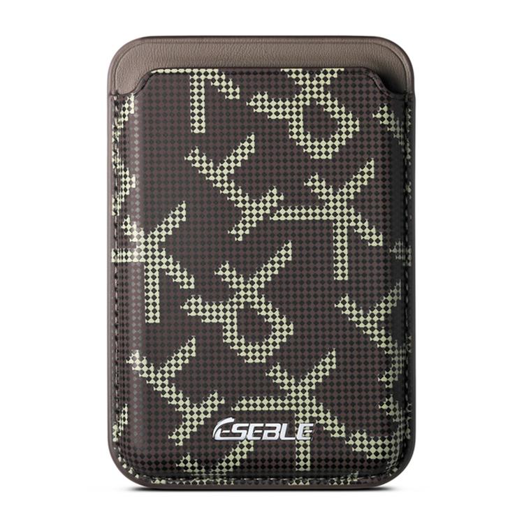 ESEBLE S8 PU Leather Letter Texture Magnetic Mobile Phone Card Slots(Brown)