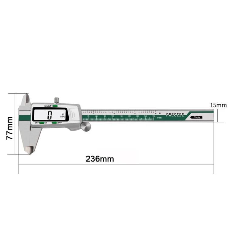 ET50 0-150mm Green Stainless Steel Vernier Caliper With Digital Display - Image 2