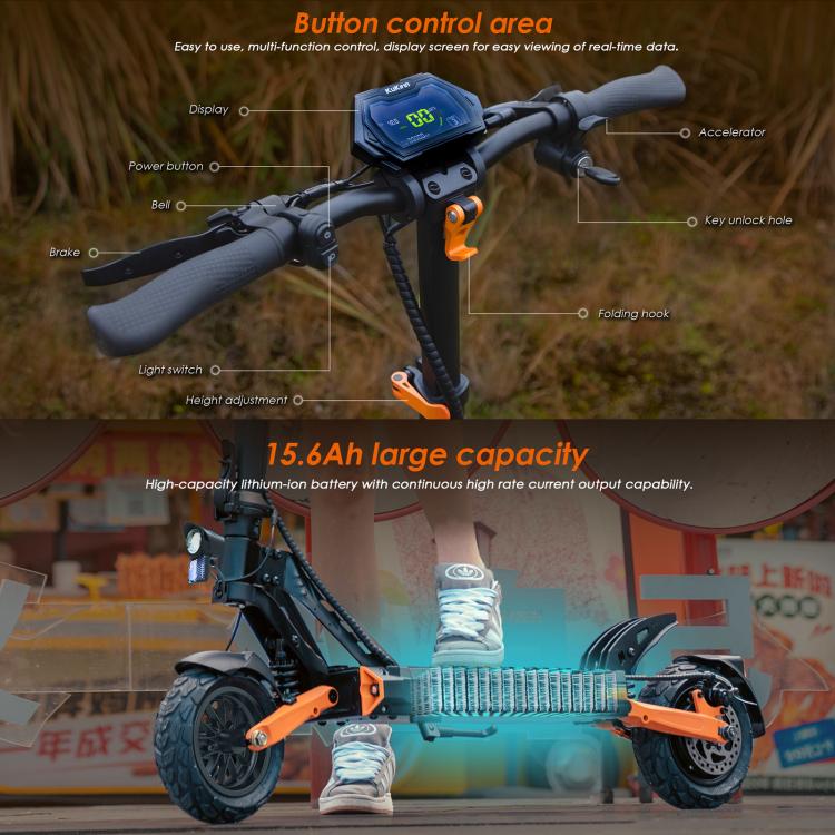 [EU Warehouse] Kukirin G2 Pro VMP 500W Three-speed Folding Electric Offroad Scooter with 9 inch Vacuum Tires - Image 6