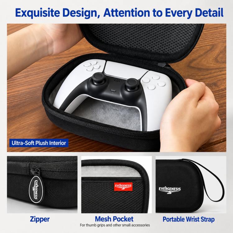 EVERGENESIS Pro 2 Universal Game Controller Storage Case Hard-Shell EVA Accessory Bag(Black) - Image 5
