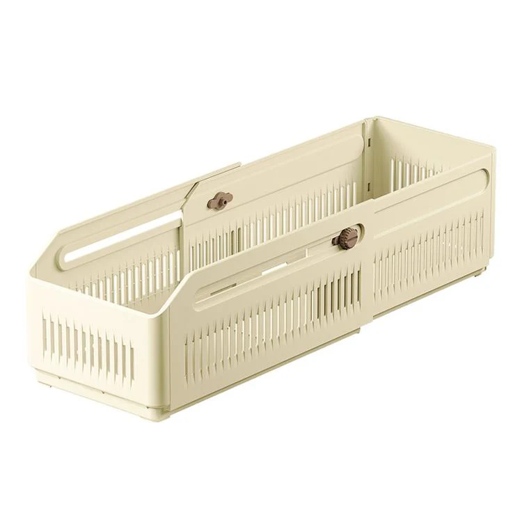 Expandable Drawer Organizer Bins Stackable Plastic Storage Baskets with Slider Lock 15 x 12 x 28cm - Image 2