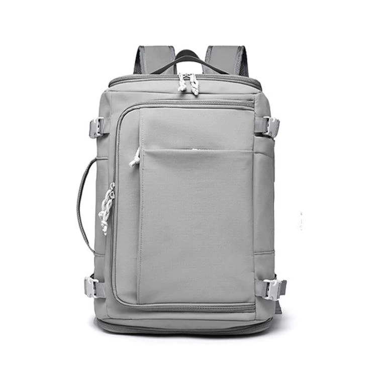 Expandable Travel Backpack Flight Approved 28-38L Carry On Backpack with Shoe Compartment 15.6-inch Laptop Pocket(Grey)