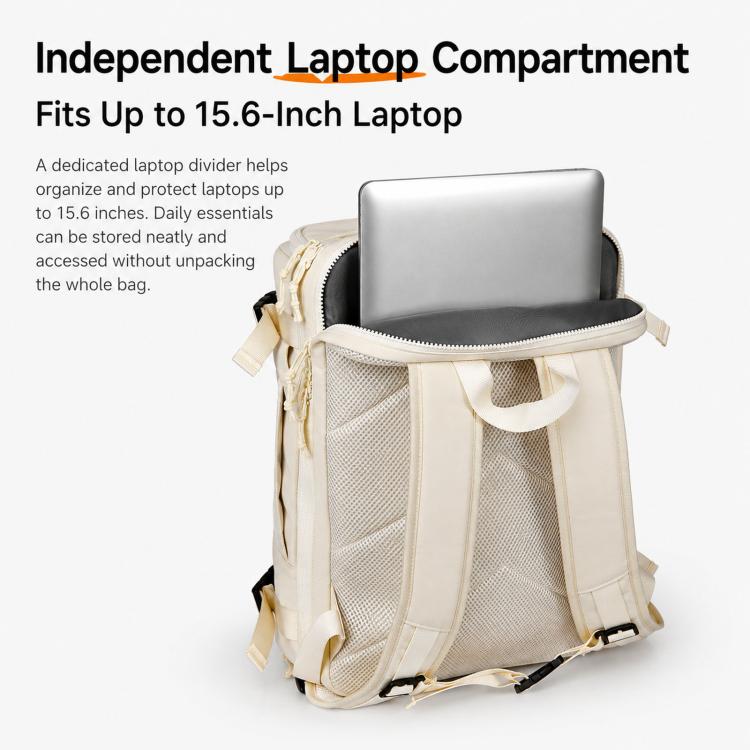 Expandable Travel Backpack Flight Approved 28-38L Carry On Backpack with Shoe Compartment 15.6-inch Laptop Pocket(Grey) - Image 8