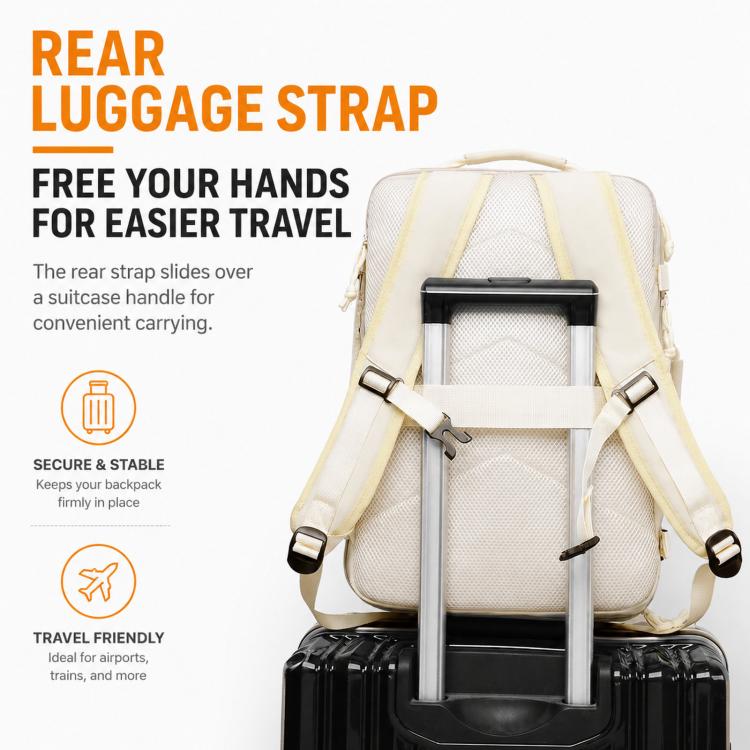 Expandable Travel Backpack Flight Approved Carry On Gym Backpack with Shoe Compartment USB Port(Grey) - Image 10