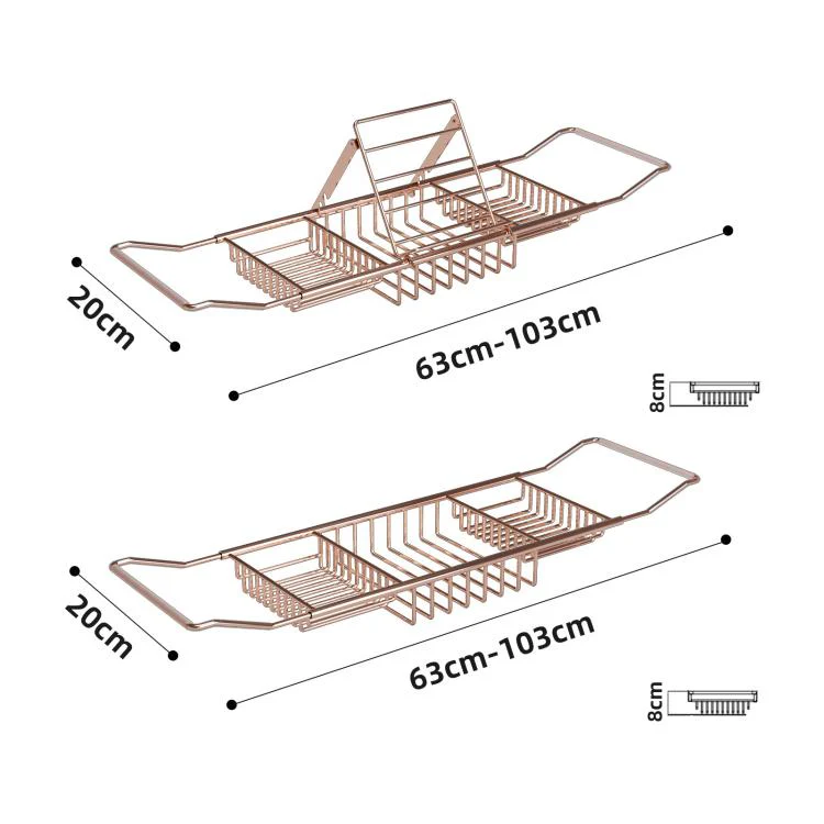 Extendable Bathtub Caddy Stainless Steel Bathtub Shelf Organizer Tablet Holder With Stand Silver - Image 7