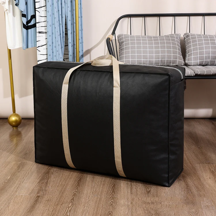 Extra Large Moving Bags Storage Totes Bag Travel Duffle Bag 58 x 40 x 25cm(Black)