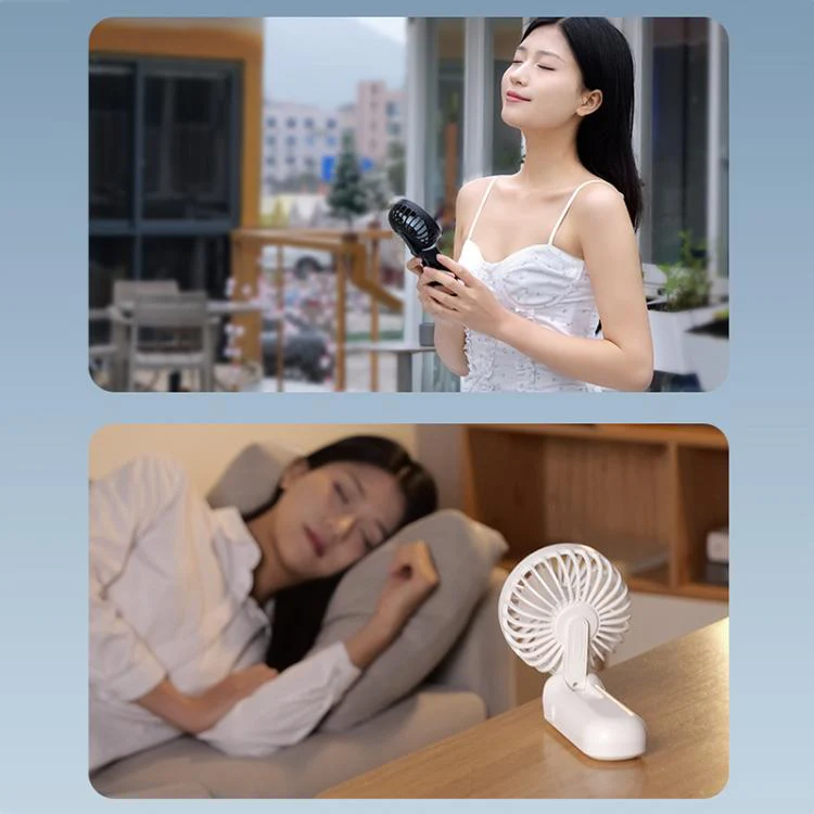 F11 Folding Handheld Fan with LED Display & Lanyard(Black) - Image 8
