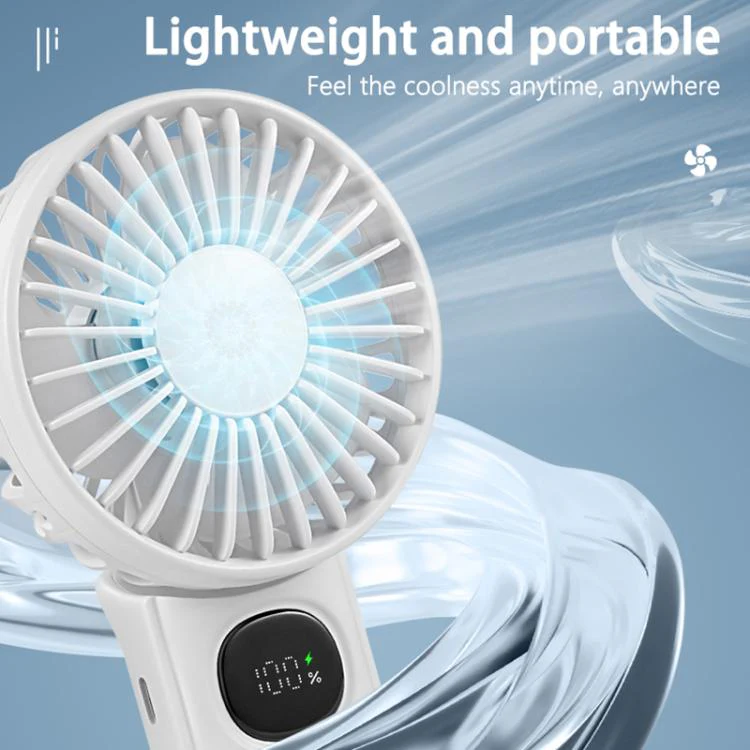 F11 Folding Handheld Fan with LED Display & Lanyard(Purple) - Image 5