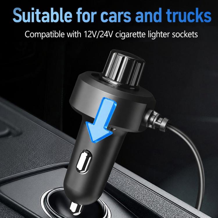 F1303 12V/24V Car Cigarette Lighter Fan Stepless Speed Quiet Cooling Fan With Hanging Hook - Image 7