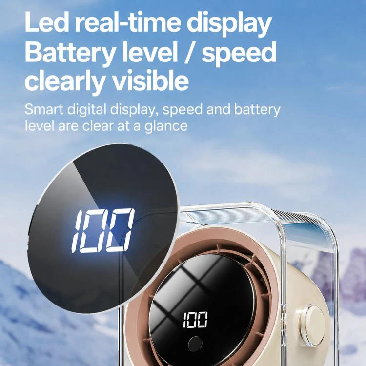 F15 Smart Timing Transparent Digital Display Desk Fan Small Circulating Table Fan For Office(Orange) - Image 7