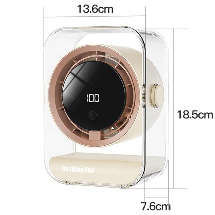 F15 Smart Timing Transparent Digital Display Desk Fan Small Circulating Table Fan For Office(White) - Image 11