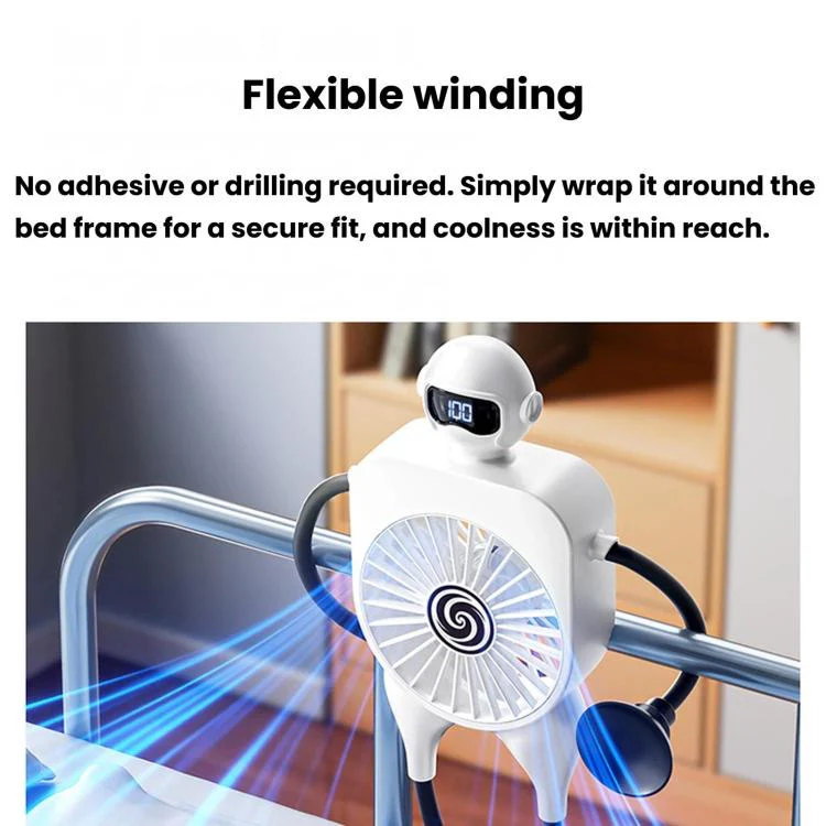 F17 Smart Digital Display Suction Cup Robot Fan 100 Speed Levels Desktop Fan(White) - Image 13